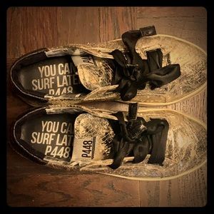 P448 gold sneakers